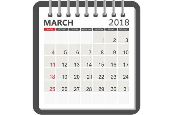 三月份日历表图片