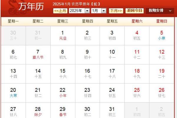 2025年日历带农历表A4