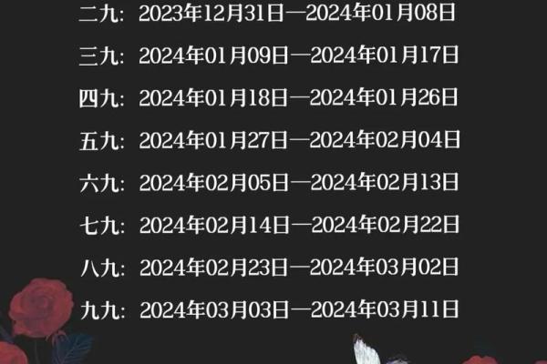 2021年数九时间表