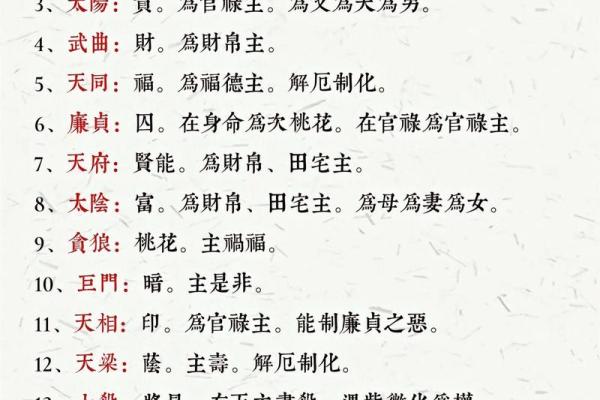 紫微斗数术语解释之：流星