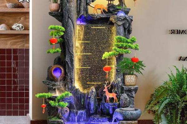 房子前面装假山喷泉风水