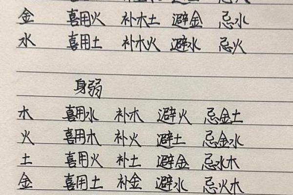 八字喜用神查询表 八字喜用神查询表