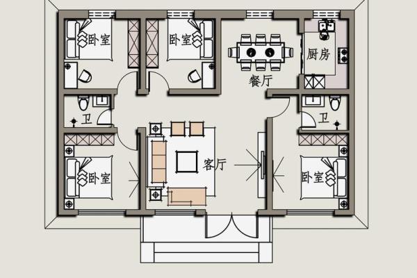 自建房风水更好的房子图不要柱子