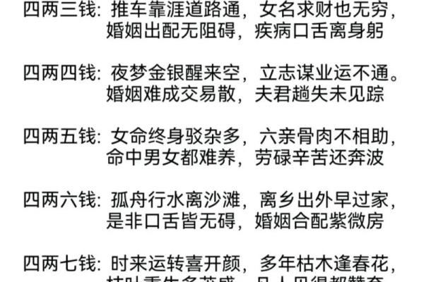 称骨算命表女命详解：女命几两最好