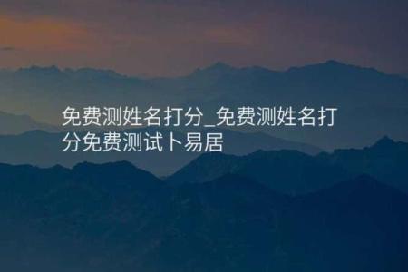 姓名免费打分测试100分